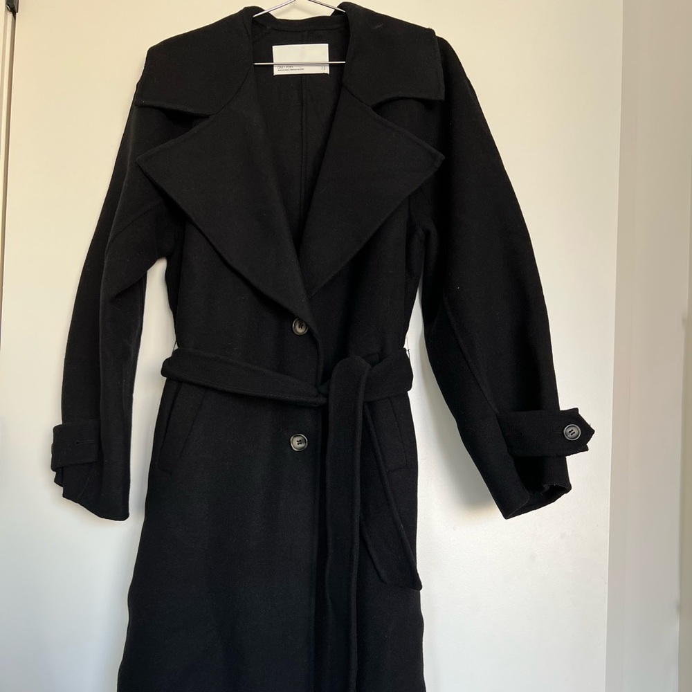 Oak + Fort Oversized Belted Wool Blend Coat